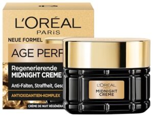 L’Oréal Paris Midnight Creme für Frauen: Regeneriert die Haut über Nacht & schützt tagsüber mit einzigartiger Antioxidantien-Regenerationsformel, Age Perfect Zell Renaissance, 1x 50ml