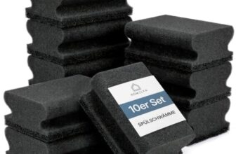 HOMELYN Spülschwamm schwarz 10 STK. I Küchenschwamm Topfschwamm Putzschwamm