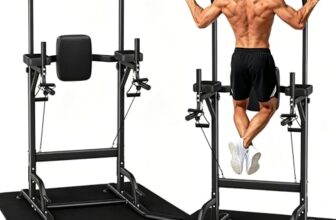 Dskeuzeew Power Tower Multifunktion Dip-Station Klimmzugstange Freistehend für power station Krafttraining keine Bohrung im Home-Gym belastbar 205 kg