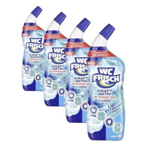 WC Frisch WC-Reiniger Gel Ozeanfrische (750 ml), WC-Reiniger mit Lufterfrischer-Effekt, Toilettenreiniger sorgt für hygienische Frische, mit 4-fach Aktivstoff-Kombination (Packung mit 4)