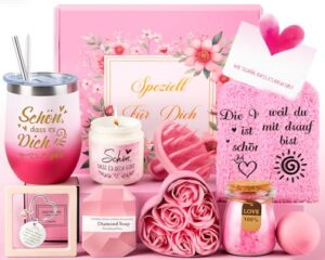 Giftota Geschenke für Frauen, Rosa 11-tlg. Spa Selfcare Geschenkidee für Frauen, Wellness Geschenkset Freundin Geburtstag Valentinstag Muttertag Weihnachtstag Geschenke Mama, Schwester, Beste Freundin