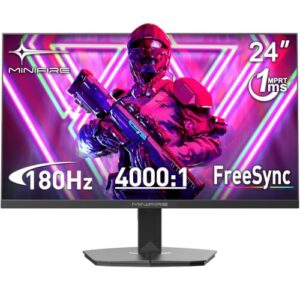 Minifire Monitor 24 Zoll,180Hz Gaming Monitor,1ms MPRT,FHD 1080p PC Monitor
