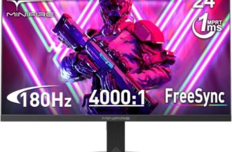Minifire Monitor 24 Zoll,180Hz Gaming Monitor,1ms MPRT,FHD 1080p PC Monitor