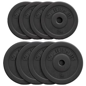GORILLA SPORTS® Hantelscheiben 30 mm, 1,25–30 kg, Kunststoff, Einzel/Set