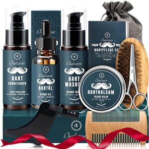Bartpflege Set für Männer, Oukzon Hochwertig Bart Geschenke für Männer