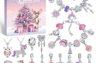 Hymarvo Adventskalender 2026 Kinder Mädchen, Weihnachtskalender Schmuck Basteln Armbänder Halsketten, 24 Füllung Adventskalender Schmuck Weihnachten Geschenke Mädchen 6 7 8 9 10 11 12 13 Jahre
