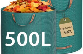 Ergohortus Gartenabfallsäcke Heavy Duty, 500 L x 2 Gartensäcke mit Griffen