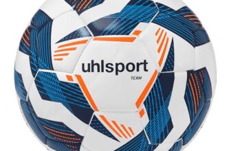 uhlsport Fußball Team-Fußbälle – langlebige Trainingsbälle für das Mannschaftstraining – Fußball für Kinder und Erwachene, Größe 3, Größe 4 und Größe 5, weiß/Marine/Fluo orange