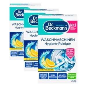 Dr. Beckmann Waschmaschinen-Reiniger | Bakterien & Gerüche | 3 x 250 g