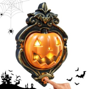 Halloween Türklingel Kürbis, Kürbis Türklingel mit LED Licht & Gruseligen Geräuschen, Halloween Deko für Haustür Garten Party, Gruselige Halloween Party Requisite für Kinder Erwachsene