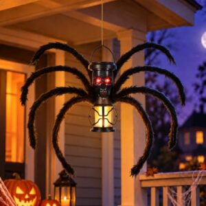 Solpex Spinne Halloween Deko Outdoor, Spinne Solarlampen für außen, 1 Stück