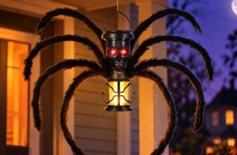 Solpex Spinne Halloween Deko Outdoor, Spinne Solarlampen für außen, 1 Stück
