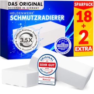 HELDENWERK® Schmutzradierer Schwamm 18+2 Extra Magic Eraser Premium Set