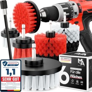 Bürstenaufsatz Akkuschrauber [6er Set] für Auto, Haushalt, Garten & mehr