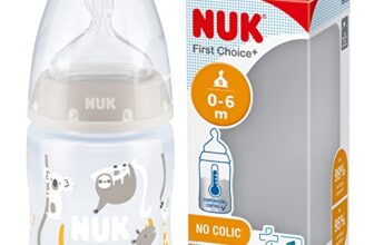 NUK First Choice+ Babyflasche | 6–18 Monate | Temperature Control | 150ml | Safari (Beige)