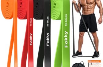 Fokky Fitnessbänder Widerstandsbänder mit 4 Stufen, Resistance Bands Set, Trainingsbänder mit Übungsanleitung,Tragebeutel für Krafttraining,Stretching,Muskelaufbau,Cross-Fitness