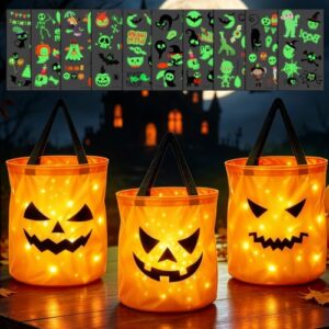 wokdsbl 3 Stück Halloween Eimer Kürbis Tasche Für Süßigkeiten