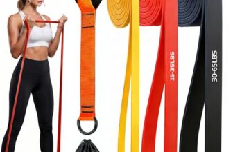 Widerstandsbänder 3er Set mit Türanker, Fitnessbänder aus geruchsneutralem TPE, 4.5mm Robuste Resistance Bands Set für Yoga, Pilates & Mobilität, Fitnessband für Anfänger Inklusive Aufbewahrungsbeutel