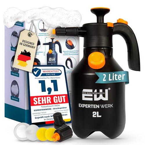 EXPERTENWERK Premium Schaumsprüher 2L – Drucksprüher mit individuell anpassbarem Schaum & Überdruckventil für Autowäsche. Auto Schaum-Sprüher, Pumpsprüher mit Schaumdüse für Kfz, Haushalt, Gartenmöbel