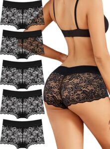 Spitzen Boxershorts Damen Sexy Unterwäsche Frauen Große Größen 5er Pack