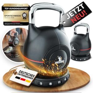 SPORTSCHMIEDE Kettlebell verstellbar 2-20 kg als Kugelhantel fürs Home Gym