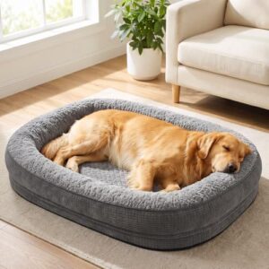 Pawk Orthopädisches Hundebett Grosse Hunde, 107x76cm, Grau