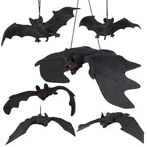 SINAYREK Halloween Deko Set, 6 Stück Hängende 3D Fledermaus Deko