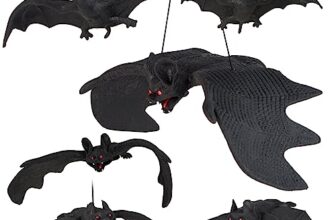 SINAYREK Halloween Deko Set, 6 Stück Hängende 3D Fledermaus Deko