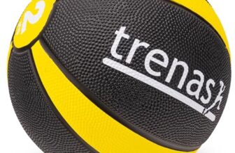 trenas – Professioneller Gummimedizinball, Medizinball PRO 2 kg, rutschfest, robust & langlebig – Für Functional Training, Kraft, Koordination, Training, Fitness & Reha, Schwarz-Gelb