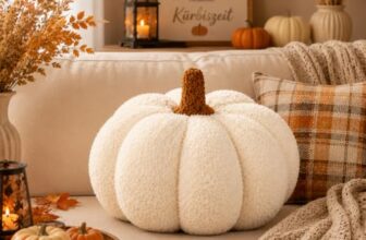 Shengruili Kürbis Kissen 23cm,Halloween Kürbis Kissen,Halloween Plüsch kürbis Kissen,3D Plüsch kürbis Dekokissen,3D Kürbisoptik Kürbiskissen