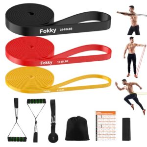Fokky Fitnessbänder, Resistance Bands mit Türanker, Schutzpad und 2*Griffen