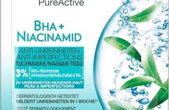 Garnier Tuchmaske, Gesichtsmaske für fettige Haut, Anti-Unreinheiten, Formel mit Teebaumöl und Salizylsäure, Hautklar Aktiv, 23 g (Packung mit 5)