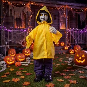 COSTWAY Halloween Geisterjungen Deko, 76,5cm Horrorpuppe animiert