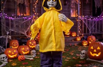 COSTWAY Halloween Geisterjungen Deko, 76,5cm Horrorpuppe animiert