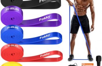 Fokky Fitnessbänder Resistance Bands Set 5 Stufen mit Türanker&Tragebeutel
