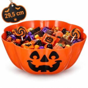 Zerodeko Halloween Kürbis Schale Orange Süßigkeiten Tischdeko 29,5cm