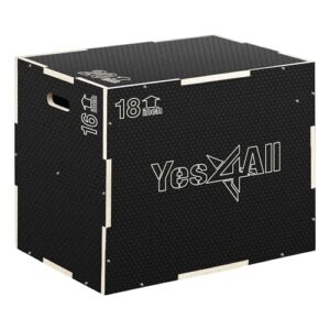Yes4All MUN4 Mun4 3-in-1 Aufbewahrungsbox aus Holz, 50.8 x 45.7 x 40.6 cm, A. Rutschfestes Schwarz, XL