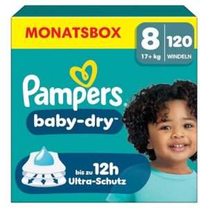 Pampers Baby-Dry Größe 8, 120 Windeln, 17kg+