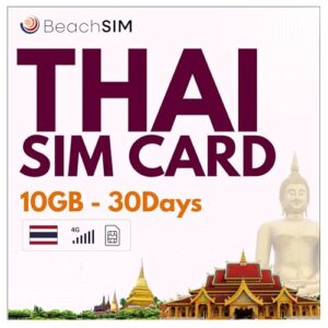 BeachSIM | Thailand SIM Karte 30 Tage, 10 GB Daten, AIS 4G/5G Prepaid SIM