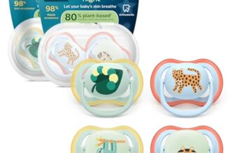 Philips Avent ultra air Day & Night Schnuller – kiefergerecht geformtes Design, für Babys, 0–6 Monate, leuchtet im Dunkeln, weicher, symmetrischer Silikonsauger, BPA-frei, 4er-Pack, SCF087/22