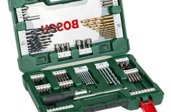 Bosch 91tlg. Titanium-Bohrer- und Bit Set V-Line (für Holz, Stein und Metall, inkl. Ratschen-Schraubendreher und Magnetstab, Zubehör Bohr- und Schraubwerkzeuge)