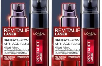 L’Oréal Paris Serum, Revitalift Laser X3, Anti-Aging Gesichtspflege mit 3-fach Wirkung, Mit Hyaluronsäure, 30 ml (Packung mit 2)