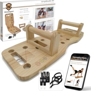 Woodsport Air – Liegestützbrett, Push up board Holz 65 cm – Familiengröße