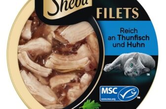 SHEBA Filets Adult Katzenfutter in Sauce mit Huhn und Thunfisch 16 x 60g Schale