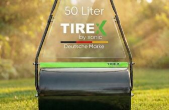 TIREX by xonic® Rasenwalze, Gartenwalze aus Metall, Befüllbar bis 50L, Handwalze für Garten und Rasen (Grün)