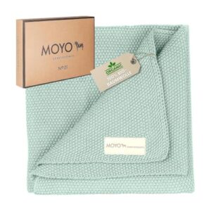 MOYO Babydecke Heller Eukalyptus I 75x100cm I Atmungsaktive Kuscheldecke aus 100% Baumwolle I Weiche Baby-Bettdecke für Junge & Mädchen I Baumwolldecke Geburt