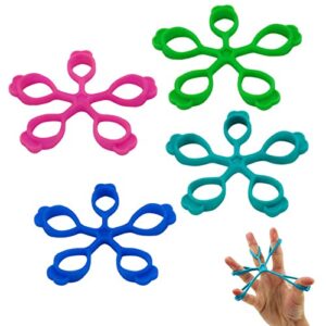 TUKEVA 4 Stück Fingertrainer Fingerstärken-Trainer Handwiderstandsbänder