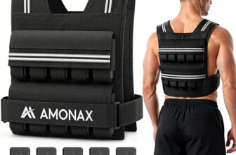 Amonax Gewichtsweste 10-30kg, Verstellbare Weighted Vest mit Reflektoren