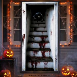 Halloween Türbanner 185x90cm, Halloween Türdeko Gruselig für Outdoor Innen