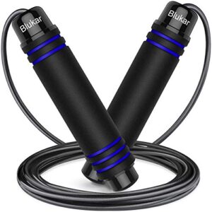 Blukar Springseil, Speed Rope Verstellbar mit Hautfreundlich Schaum Griffe